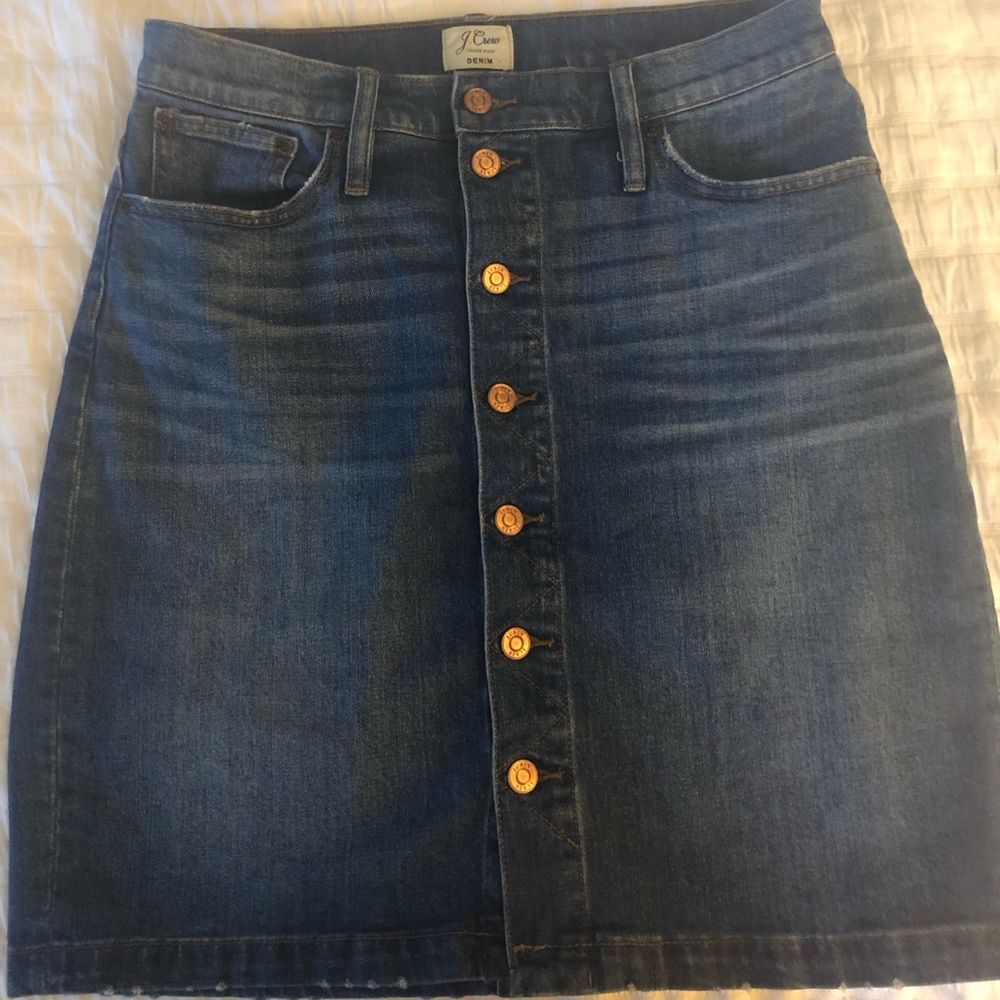 J Crew Button Front Denim Skirt Size 29 8